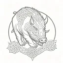 celtic boar tattoo design idea