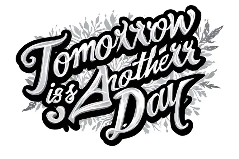 "Tomorrow is another day" quote and date tattoo tattoo design idea