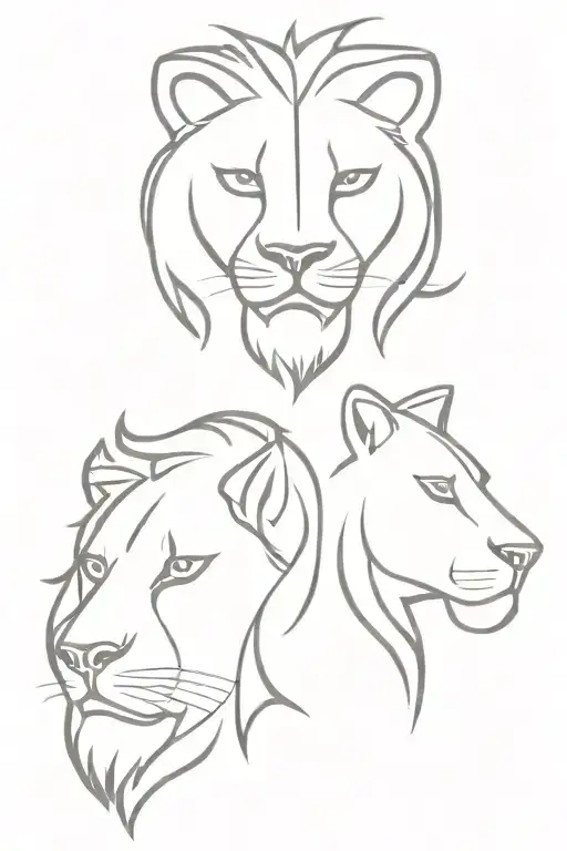 A split design where one half is a lion’s face and the other is Kali’s face  tattoo design idea