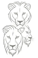 A split design where one half is a lion’s face and the other is Kali’s face  tattoo design idea