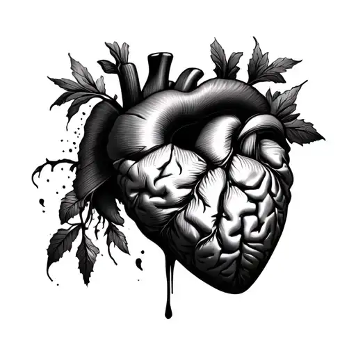 Half Brain Half Heart tattoo design idea