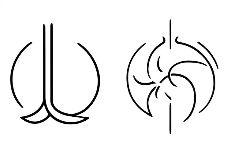 virgo element symbol and leo element symbol tattoo design idea