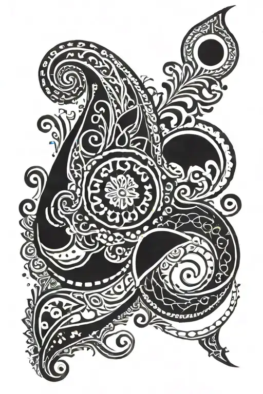 paisley pattern tattoo design idea