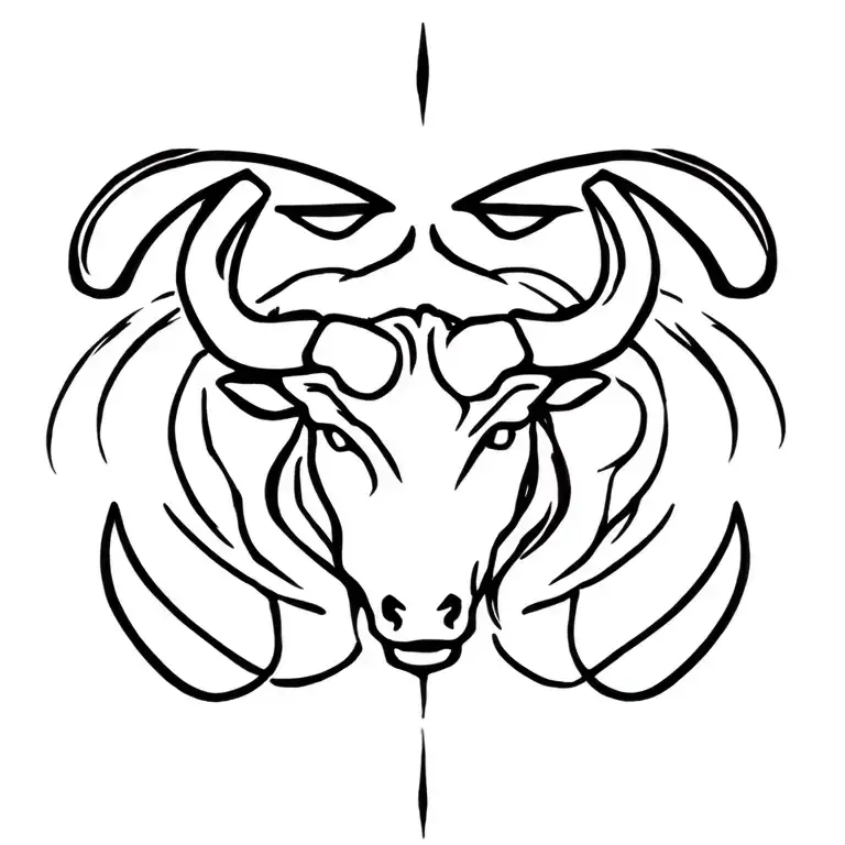Taurus zodiac symbol tattoo design idea