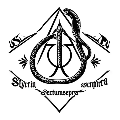 "Sectumsempra" Slytherin Snake deathly hallows symbol tattoo design idea