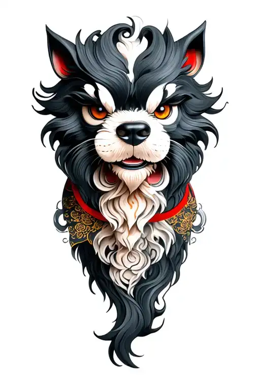 Japanese Foo Dog tattoo design idea