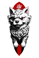 Japanese Foo Dog tattoo design idea