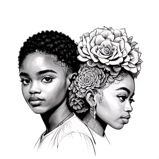 Afrocentric brother and sister tattoo tattoo design idea