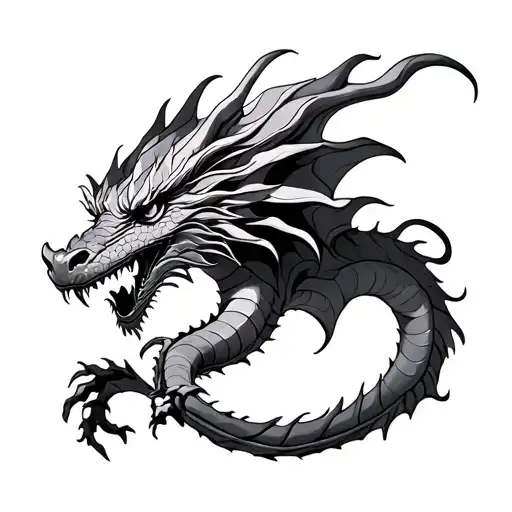 Dragon Cross tattoo design idea