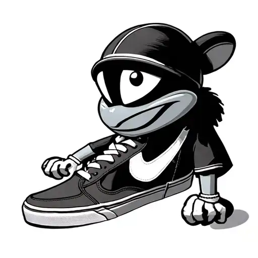 marvin the martian wearing vans old skool tattoo design idea