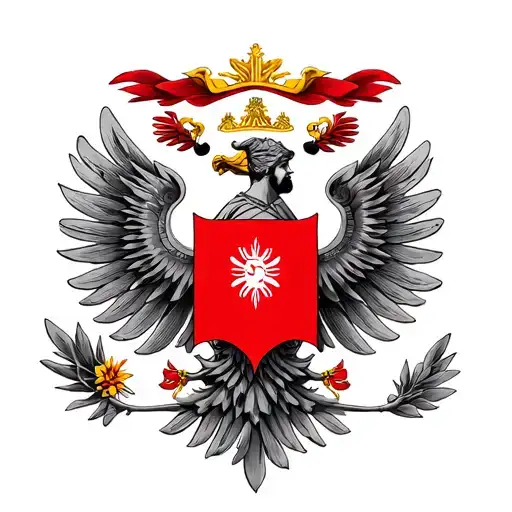 Albanian flag with a national hero tattoo design idea