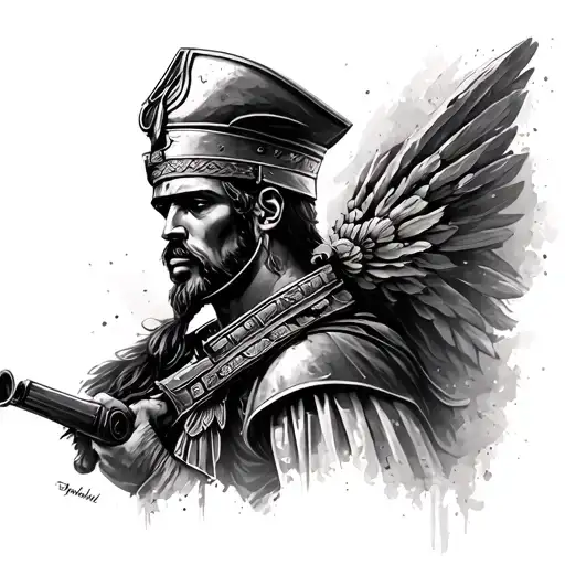 Greek Soldier tattoo design idea