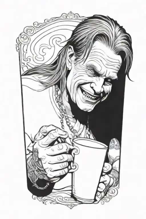 ozzy osbourne making coffee tattoo design idea