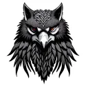 black and gray african totem pole falcon, wofl, warrior dreadlock 3 tier tattoo design idea