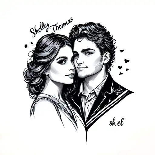 want a fine line tattoo that represents my partner and me. Our names are Shelsey and Thomas, and our nicknames are ‘shel tattoo design idea