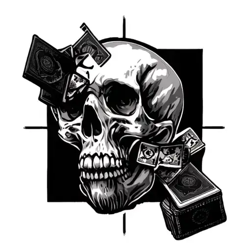 cocaïne new life gambling addiction combined tattoo design idea