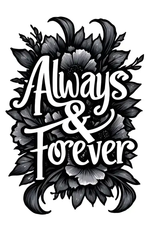 "Always&Forever" cross out of the words always&forever  tattoo design idea
