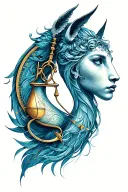 sagittarius, libra, aquarious zodiac sign tattoo design idea