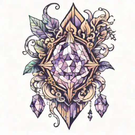 raw amethyst crystal tattoo design idea