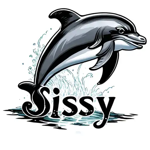 "Sissy" dolphin jumping tattoo design idea