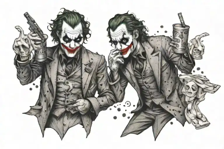 joker and carts  tattoo design idea