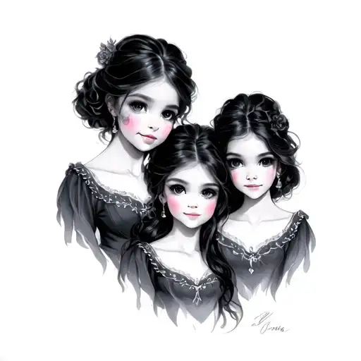 3 Daughters tattoo design idea