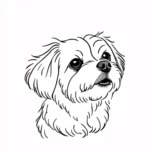 Maltese dog tattoo design idea
