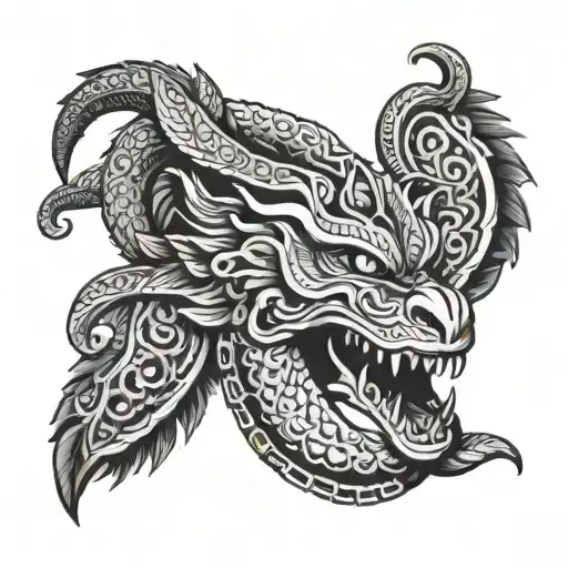 feathered serpent tattoo design idea