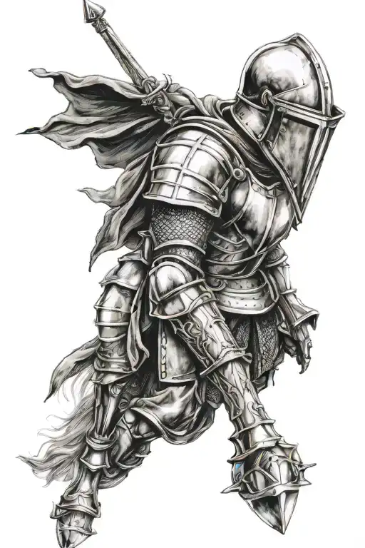 english knight tattoo design idea