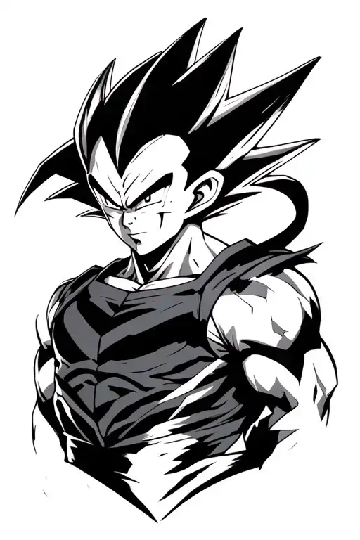 majin vegeta dragon ball tattoo design idea