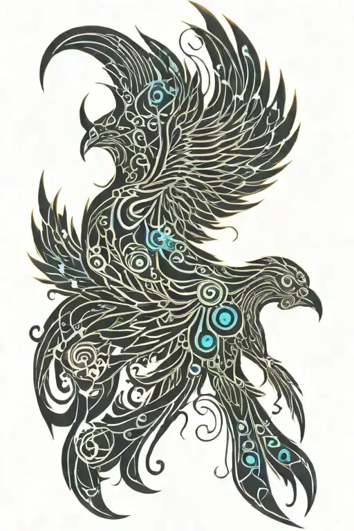 phoenix bird tattoo design idea