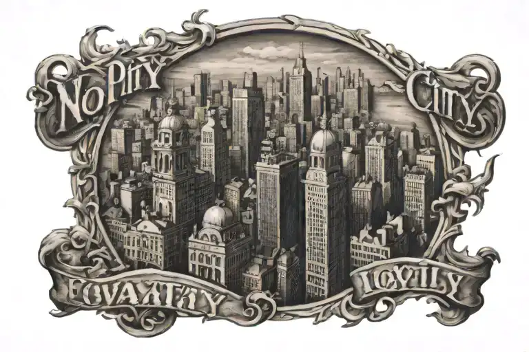 No Pity Any City Loyalty Out Values Everything tattoo design idea