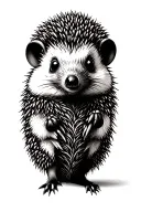 Caravan hedgehog tattoo design idea