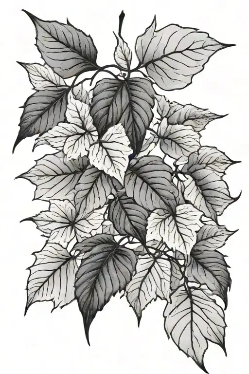 japanese autumn leaves tattoo design idea