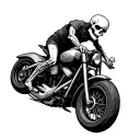 Skeleton riding A motorcycle tattoo design idea