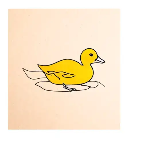 baby duckling yellow tattoo design idea