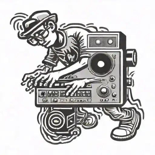 Keith haring style dj tattoo design idea