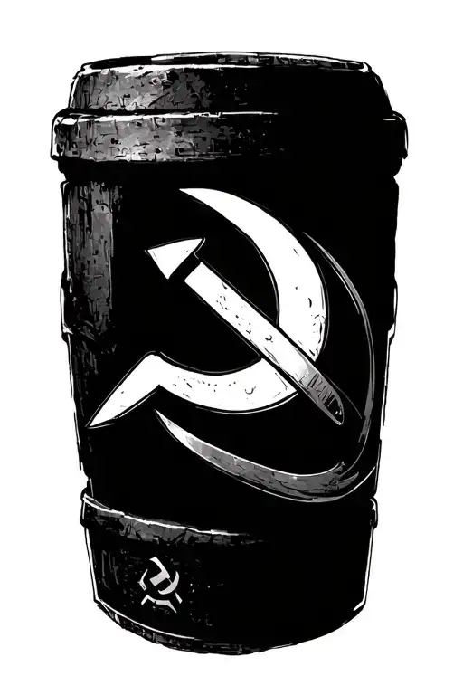 communism hammer and sickle illuminated tattoo design idea