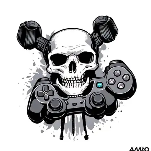 gaming addiction tattoo design idea