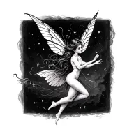 fairy flying tattoo design idea