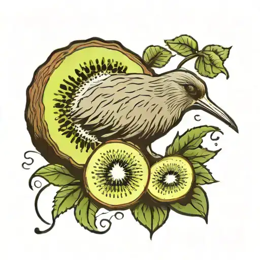 Kiwi (fruit) tattoo design idea