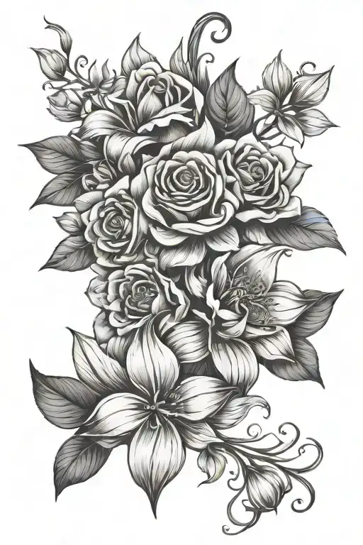 Flower Bouquet" Tattoo Design Idea tattoo design idea