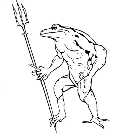 frogman with trident tattoo design idea