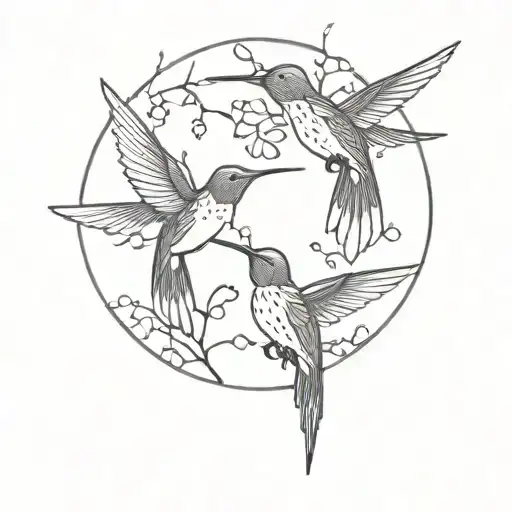 humming birds tattoo design idea