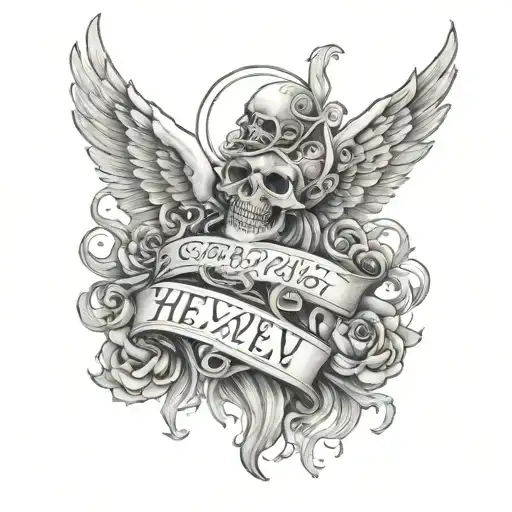 "give heaven some hell" tattoo design idea