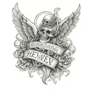 "give heaven some hell" tattoo design idea
