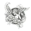 "give heaven some hell" tattoo design idea