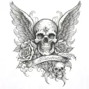 "give heaven some hell" tattoo design idea