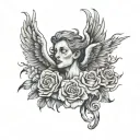 "give heaven some hell" tattoo design idea