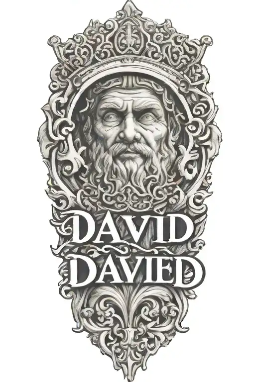 king David name written tattoo design idea